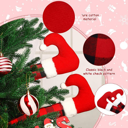 Aoriher 2 Pieces Christmas Elf Legs Buffalo Plaid Elf Feet Christmas Decorations Plush Stuffed Elf Leg with Fixed Wire Christmas Tree Festive Decorative Ornaments for Holiday Party(Red Black)