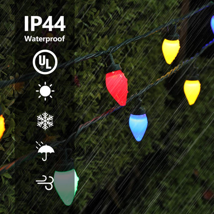 HAYATA C7 Bulbs Christmas Lights -50 LED 24ft Strawberry String Light - Fairy Lighting for Outdoor, Indoor, Garden, Yard, Party, Home, Wreath, Garland, Christmas Tree Decorations
