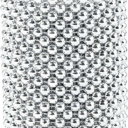 53 Feet Christmas Tree Beads Garland, 8mm Artificial Silver Beaded Garland for Christmas Tree DIY, Faux Pearl Strings Bead Roll for Christmas Wreath, Wedding Party, Christmas Tree Decoration(Silver)