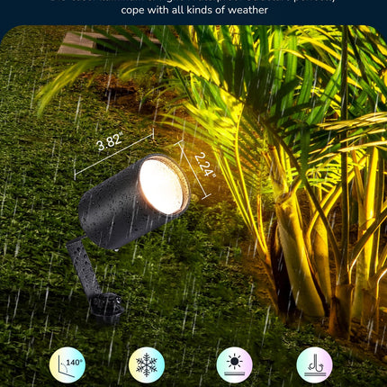 EDISHINE 50Ft Smart Christmas Landscape Spotlights, 300LM Color Changing Landscpae Lighting, IP67 Waterproof Outdoor Spot Lights for Yard Garden, APP Control Alexa & Google Home, 4PCS