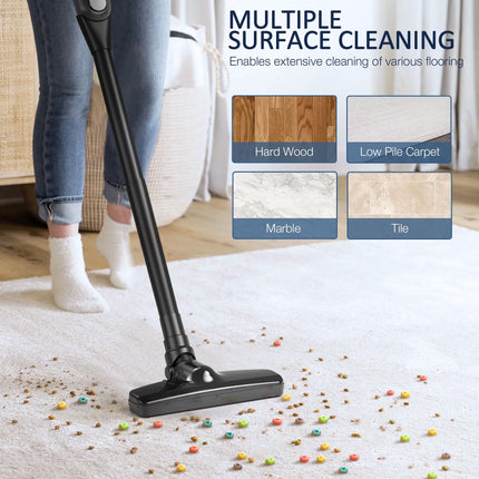 Handheld Upright Vacuum Cleaner Cordless For Home, 17000Pa Powerful Suction Cordless Stick Vacuum,d Lightweight Electric Broom Rechargeable Handheld Vac For Hardwood Floor Car Pet Hair