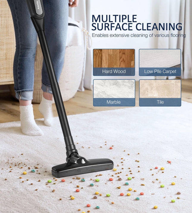 Handheld Upright Vacuum Cleaner Cordless For Home, 17000Pa Powerful Suction Cordless Stick Vacuum,d Lightweight Electric Broom Rechargeable Handheld Vac For Hardwood Floor Car Pet Hair