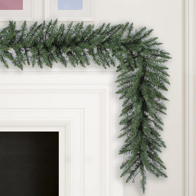 Vickerman 9' Camdon Fir Artificial Christmas Garland - Unlit - Faux Holiday Garland - Indoor Seasonal Home Decor - Reliable and Durable - Realistic Garland for Mantle or Staircase