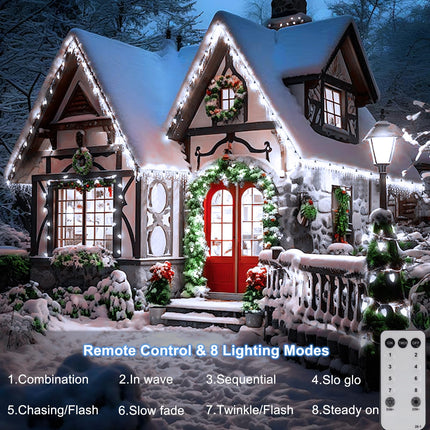 ZAIYW C9 Christmas String Lights 66ft 100 LED Strawberry String Lights UL Plug C9 String Lights Green Wire Waterproof for Outdoor Roof Eaves Garden Yard Xmas Decor (Cool White)