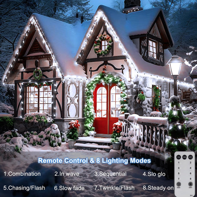 ZAIYW C9 Christmas String Lights 66ft 100 LED Strawberry String Lights UL Plug C9 String Lights Green Wire Waterproof for Outdoor Roof Eaves Garden Yard Xmas Decor (Cool White)