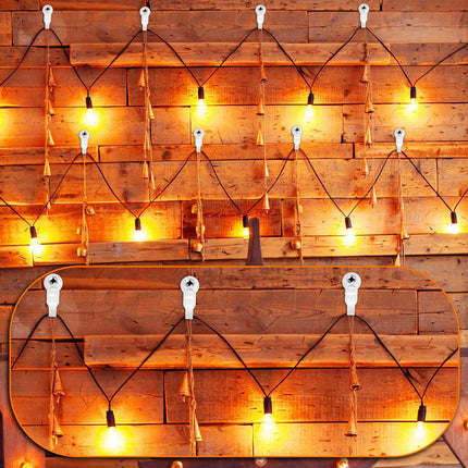 36 Pack Light Hanger Hooks, White Stainless Steel Screw in Hooks for Hanging Outdoor Lights, Christmas Light Hooks, Small Screw Hooks for Hanging Patio Light, Holiday Decor, Wind Chimes