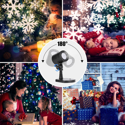 Christmas Snowflake Projector Lights Outdoor, Led Rotating Snowfall Show Lights Waterproof Landscape Decorative Christmas Light Lighting for Xmas Holiday Garden Indoor Home Decoration Show