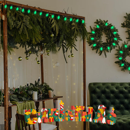 25 Pack C7 LED Green Replacement Bulbs, C7 Green Ceramic Christmas Light Bulbs St. Patrick's Light Bulbs for C7 Christmas Light Night Light Candle Lamp St. Patrick's Day Decor, E12 Candelabra Base