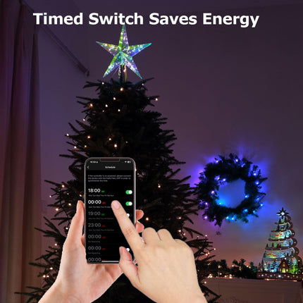 Christmas Star Tree Topper, 10” 50LEDs Smart Lighted Christmas Tree Topper RGB Treetop App Control USB Powered Xmas Music Sync Tree Top for Christmas Tree Holiday