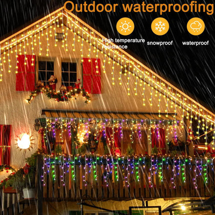 Christmas String Lights Outdoor - 49Ft/15M 640 LED 8 Modes with Remote Control and App Waterproof Christmas Lights for Patio Yard Garden Wedding Party-Warm White to Multicolor