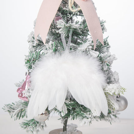 24Pcs Angel Wings Christmas Ornaments Mini Angel Feather Hanging Decor for Christmas Tree Angel Wings Pendant for Crafts Xmas Party DIY Decorations
