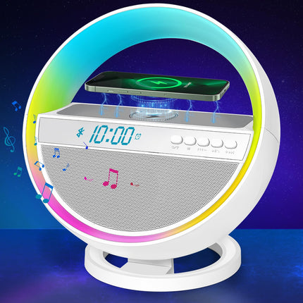 Bluetooth Speaker with Lights Wireless Charging Speaker 4 in 1 with 3-Hour Rechargeable Battery, Table lamp Christmas Birthday s for Kids