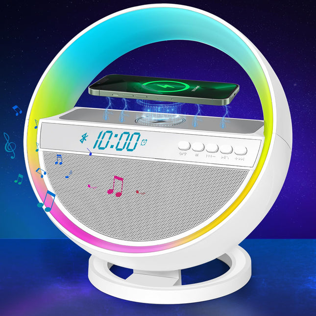Bluetooth Speaker with Lights Wireless Charging Speaker 4 in 1 with 3-Hour Rechargeable Battery, Table lamp Christmas Birthday s for Kids