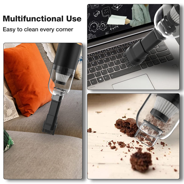 Fanisic Mini Handheld Vacuum Cleaner, 9500Pa Cordless Car Vacuum Rechargeable, Hand Vacuum & Detachable Led Flashlight 2 In 1, Lightweight Vacuum Cleaner For Laptop Keyboard, Piano, Crevices, Crumbs