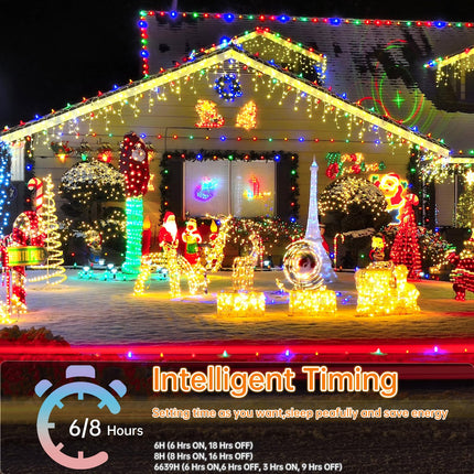 PgUp 124FT 1200 LED Christmas Lights, Ice Lights for Outside IP65 Waterproof with 8 Modes Timer Curtain Fairy Light with 240 Drops Plug in Christmas String Lights for Holiday Wedding Party Decor