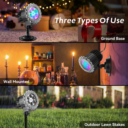 Matekxy Christmas Snowflake Decorations Projector Lights Outdoor, Latest Holiday Decor Light with 10 Holiday Slides 80 Patterns for Halloween Thanksgiving Year Easter Birthday