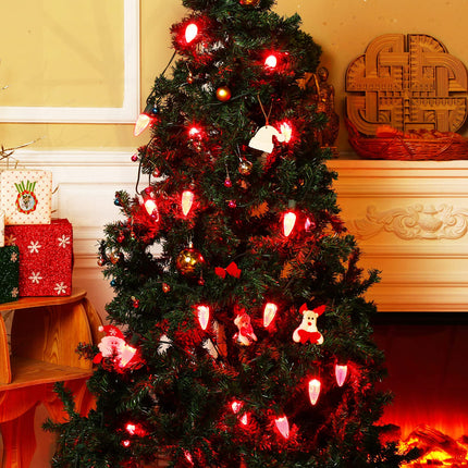 50 Pieces C9 Christmas Light Replacement Bulb E17 LED Easter Light Replacement Bulb Outlet Faceted Christmas Bulb LED for Holiday Decoration(Red)