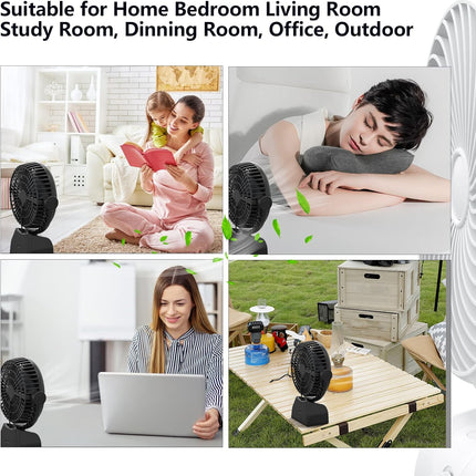 Desk Fan Oscillating Fan, 10000Mah Rechargeable Battery Powered Rotating Table Fan With Stepless Speed, Quiet Office Fan 120°Osci
