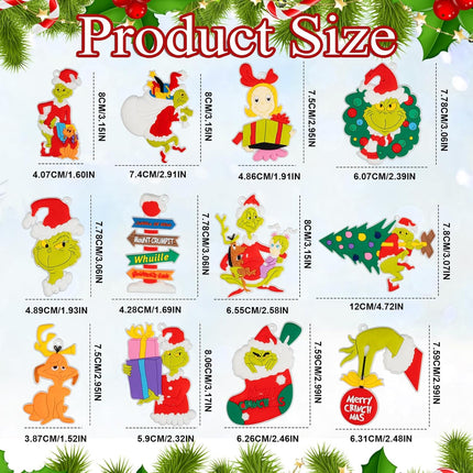 12pcs Christmas Ornaments, Christmas Tree Hanging Decorations Silicone Xmas Ornaments Pendants with Ropes for Christmas Tree Winter Crafts Holiday Stocking Stuffers Wreath Decor