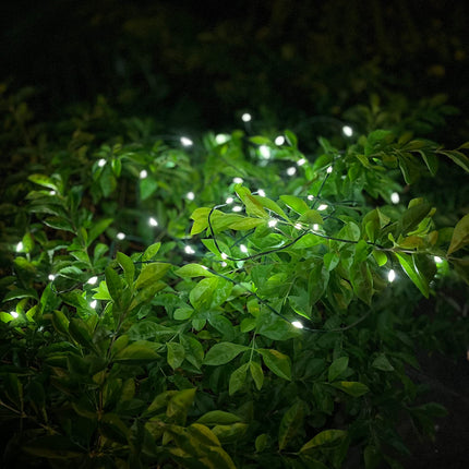 Short Mini Garden Lights Solar Powered Waterproof Fairy Lights Outdoor Garden String, Green Wire, Warm White,5m 50LEDs,2 Pack