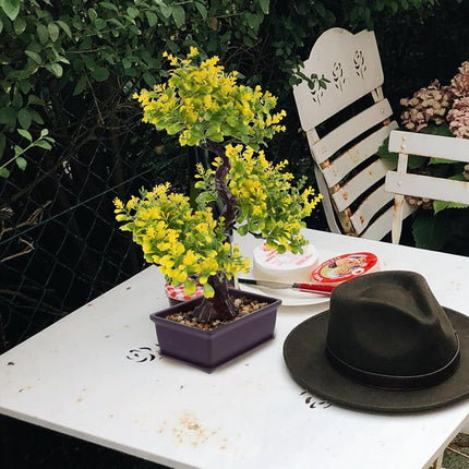 Cabilock Bonsai Tree, Artificial Tree, Artificial Bonsai Plants, Plastic Artificial Bonsai Tree, Simulation Yellow Plants Decor, Fake Plant Decor for Home Decor, Office Decor