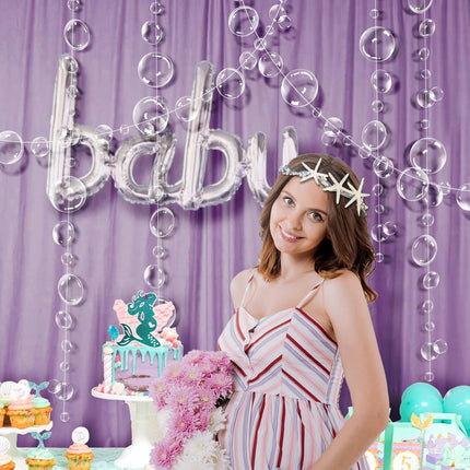 Decor365 6 Strings Under The Sea White Bubble Garlands Little Mermaid Birthday Party Decorations Bubble Under Water Bday Hanging Streamer Beach Banner Underwater Backdrop Kids Ocean Party Supplies