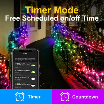 Minetom 168Ft Smart Christmas String Lights, 600 LEDs Twinkle Christmas Tree Lights String- WiFi Fairy Lights for Christmas Trees Garland Wreath Wedding Indoor Outdoor Holiday, RGB