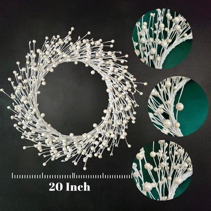 Pearl White Pip Berry Wreath for Front Door, 20 Inch Winter Wreaths Wall Hanging Outdoor, Farmhouse, Porch, for Spring Summer Fall All Seasons Holiday Halloween Christmas Decorations.
