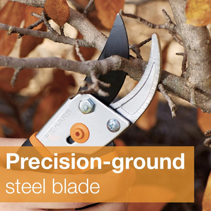 Sun Joe HJ605CC Cordless 2-in-1 Grass Shear + Hedge Trimmer w/Extension Pole, Green & Fiskars Gardening Tools: Bypass Pruning Shears, 5/8- Plant Clippers (91095935J)