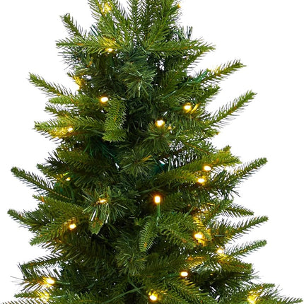 Nearly Natural 2ft. Artificial Christmas Tree with 35 Clear LED Lights in Decorative Basket