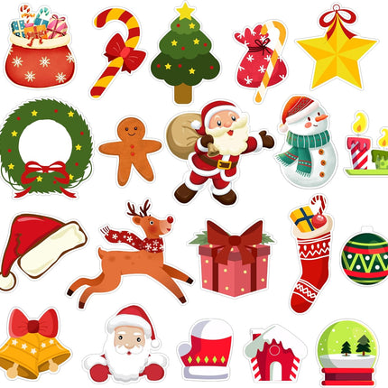 Christmas Window Clings, Christmas Window Stickers for Glass, Reusable Removable Waterproof Xmas Gel Window Clings with Santa Claus, Christmas Stockings, Snowman, Reindeer, Santa Hat, Tree