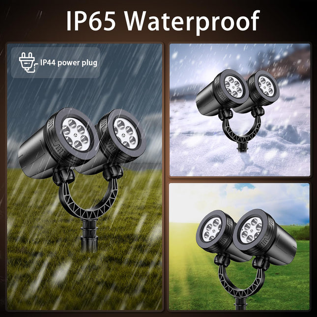 Christmas Projector Lights Outdoor - Dual-Head Snowflake Projector Lights, IP65 Waterproof, 360° Rotation LED Projector Light for Xmas Holiday Wedding Indoor Party Year Garden Decorations (Black)