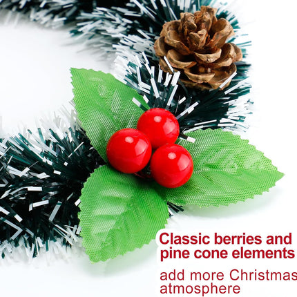 6 Pcs 4.1 inch Christmas Candle Rings- Xmas Artificial Berries Candle Wreath Holder with Pine Cones for Pillar Rustic Wedding Centerpiece Holiday Table Decoration