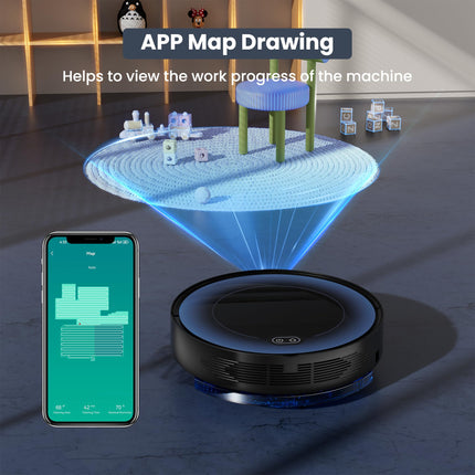 Uniqus Robot Vacuum And Mop Combo Robot Vacuum Cleaner With 2200Pa Strong Suction,Self Charging Robotic Vacuum With Smart Mapping, Multiple Cleaning Modes, Appremotealexa Voice Control