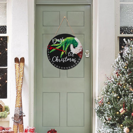 DAZONGE Christmas Wreath Decorations | Christmas Countdown Advent Calendar for All Ages | 12'' Wooden Christmas Welcome Sign with Easel | Christmas Decor