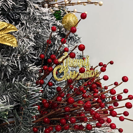 ZIFTY 15Pcs Artificial Holly Berry Stem, 16.5 Inch Holly Berry Pick Decorative Wire Branch Sprays for Christmas Tree Decorations DIY Crafts Flower Arrangements Wedding Holiday Home Decor (Red)