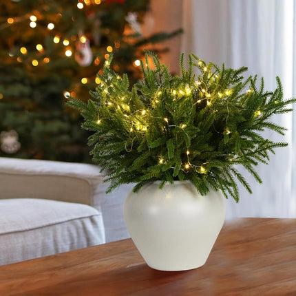 10 PCS Christmas Norfolk Pine Branches Artificial Xmas Greenery Norfolk Pine Garland for Outdoor Indoor Home Décor