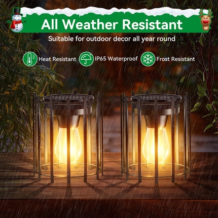 KOOPER Solar Lanterns Outdoor Waterproof, d Bright Hanging Solar Lights Outdoor Lantern, Metal Solar Lantern Decorative, Outdoor Solar Lantern Lights for Yard Patio Christmas Garden Decor 2Pack