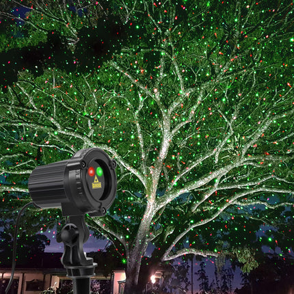 Laser Christmas Projector Lights Outdoor, Outdoor Garden Laser Lights, Landscape Lights with Red and Green Stars, IP65 Waterproof,Cold Resistant. Suitable for Holiday, Party, Garden Decorati