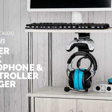 BRAINWAVZ The VULCAN - Under Desk Gamepad Controller & Headphone Hanger Holder Stand - Designed for XBOX ONE, PS4, PS3, PS5, Dualshock, Switch, PC, Steelseries, Steam & More