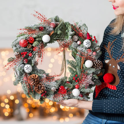 Yilloog 36 Pcs Christmas Artificial Glitter Berry Tree Picks Decorative Bead Sticks for Vase Decor Glitter Berry Stems Branches for Xmas Tree DIY Crafts Holiday Wedding Party, 17 Inch(Red, White)