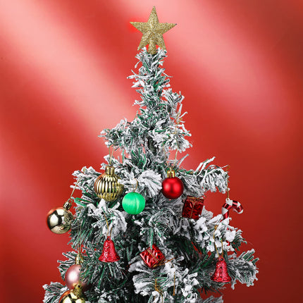 Mini Christmas Tree Topper Small Star Tree Topper Christmas Star Treetop for Small Christmas Ornaments Decorative Tree Star for Xmas Christmas Party(2.36 Inch,Glitter Gold)