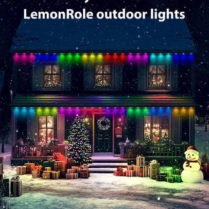 Permanent Christmas Lights Outdoor, 25ft with 18 LED Christmas Lights Smart Permanent Outdoor Holiday Lights LED RGB Lights for Christmas Decorations, Work with APP, Alexa and Google Assistant