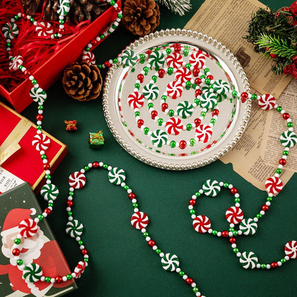 Christmas Candy Garland, Christmas Tree Garland Christmas Decorations Hanging Peppermint Hanging Christmas Tree for Meeting Wreaths Home Fireplace Ornaments (10 Feet)