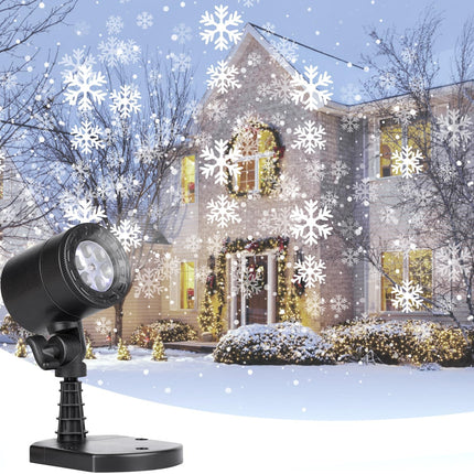 Christmas Projector Lights Outdoor, Led Snowflake Projector Lights Waterproof Plug in Moving Effect Wall Mountable Snowfall Lights for Christmas Holiday Year Indoor Home Party Decoration Show