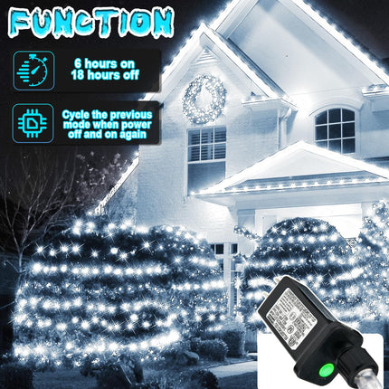 9.8ft x 6.6ft Christmas Net Lights, 200 LED Net Lights with 8 Modes, Connecable, Timer, Waterproof Halloween Lights Outdoor Bush Mesh Lights for Home Garden Wedding Xmas Decorations - Cool White