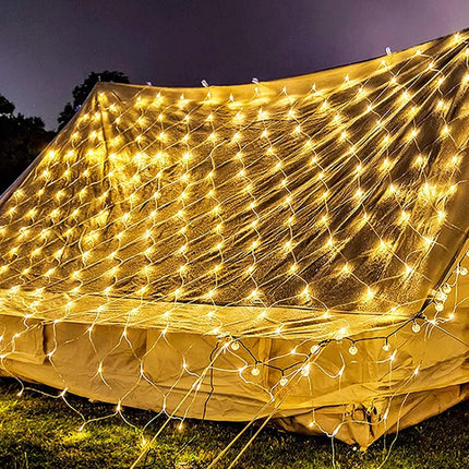 360 LED Net Lights 12FT x 5 FT Connectable Waterproof String Lights with 8 Modes Outdoor Indoor Christmas Decorations Xmas Party Yard Garden Decor Warm White