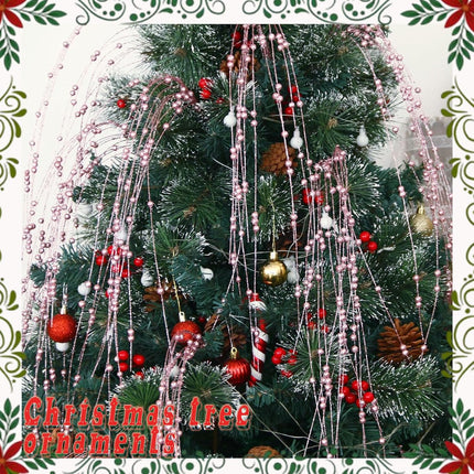 10 Pack 37" Long Artificial Glitter Berry Stem Decorative Branches Bead Sticks Fake Christmas Picks Pink Ornaments for Christmas Tree Fireplace Holiday DIY Wreath Home Large Vase Decor