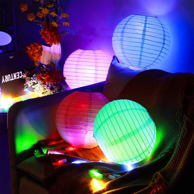 Mudder LED Balloon Lights Mini Battery Powered LED Lights Bulbs for Paper Lantern Balloon Wedding Christmas Halloween Thanksgiving Party Decoration Centerpieces(Colorful Light,50 Pieces)