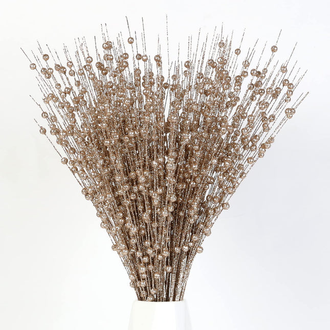 joyhalo 24 Pack Christmas Tree Picks and Sprays, Christmas Tree Filler Decorations, Christmas Glitter Berry Stem Ornaments, Decorative Bead Sticks, Glittery Twigs, Picks, Branches for Christmas Tree